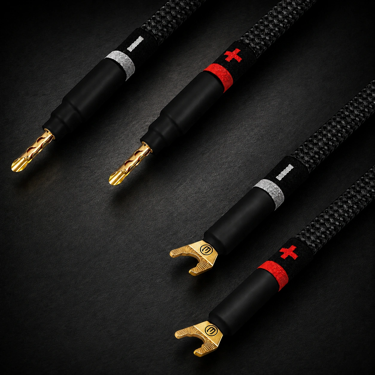 WBC-ULTIMATE speaker cables with Eminence banana and spade connectors v2